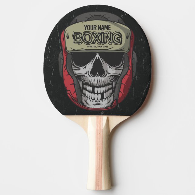 Personalised Boxer Fight Club Skeleton Boxing Gym  Ping Pong Paddle (Front)