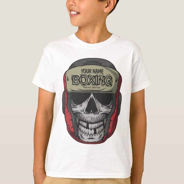 Personalised Boxer Fight Club Skeleton Boxing Gym  T-Shirt (Front)