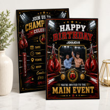 Personalised Boxing Birthday Photo Invitation