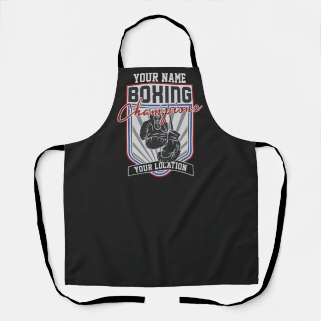 Personalised Boxing Champions Boxer Fitness Gym  Apron (Front)