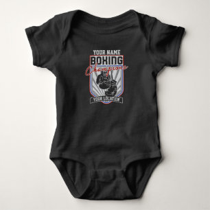 Personalised Boxing Champions Boxer Fitness Gym Baby Bodysuit