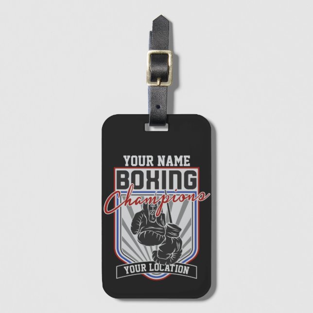 Personalised Boxing Champions Boxer Fitness Gym  Luggage Tag (Front Vertical)