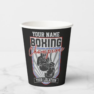Personalised Boxing Champions Boxer Fitness Gym Paper Cups