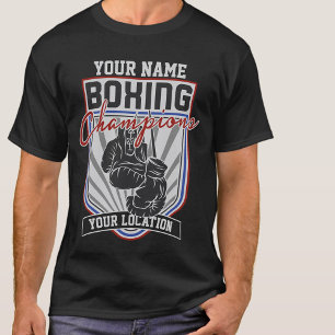 Personalised Boxing Champions Boxer Fitness Gym  T-Shirt