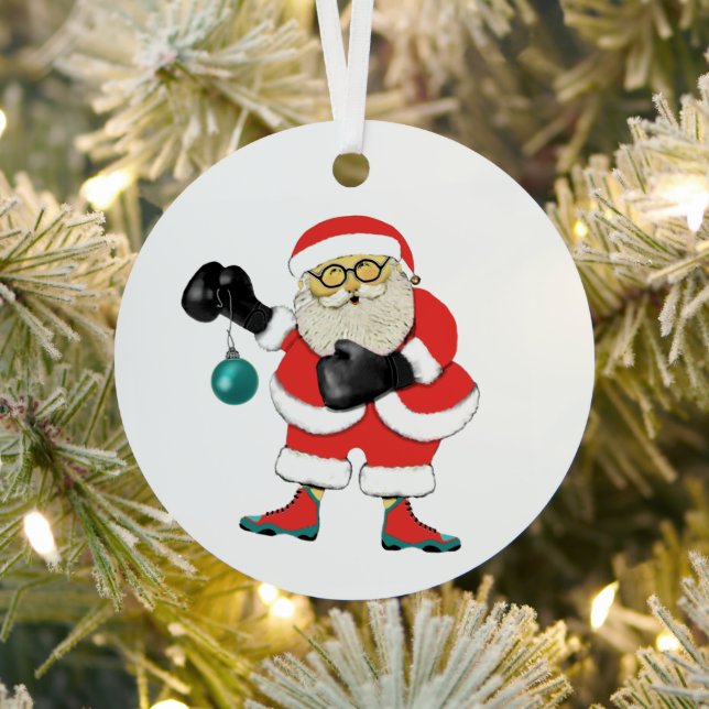 Personalised Boxing Christmas Collectable Metal Tree Decoration (Insitu)