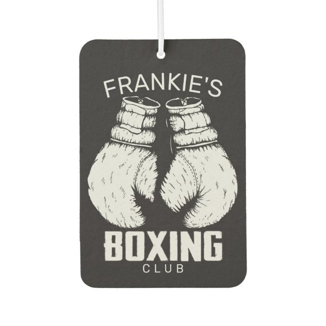 Personalised Boxing Club Boxer Gym Fighter Gloves Car Air Freshener (Front)