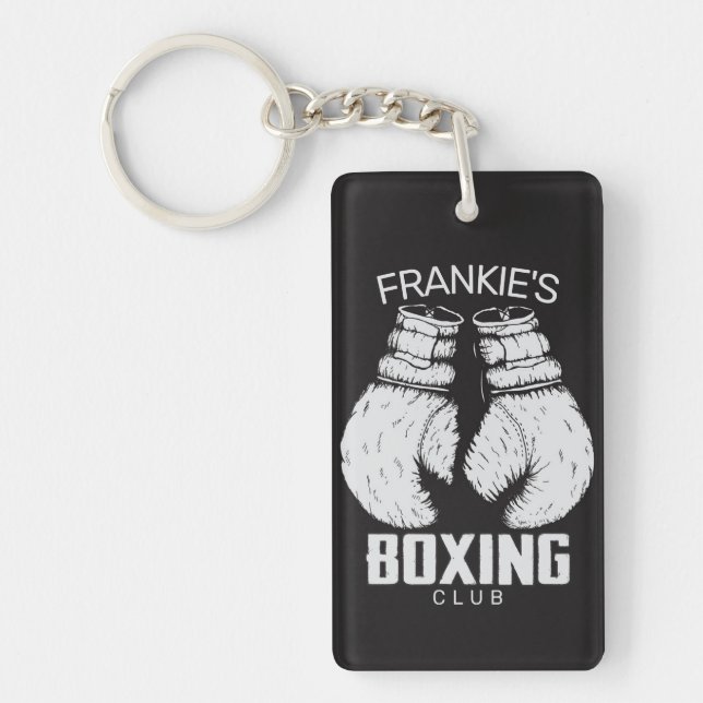 Personalised Boxing Club Boxer Gym Fighter Gloves Key Ring (Front)
