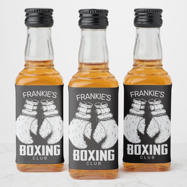 Personalised Boxing Club Boxer Gym Fighter Gloves Liquor Bottle Label (Bottles)