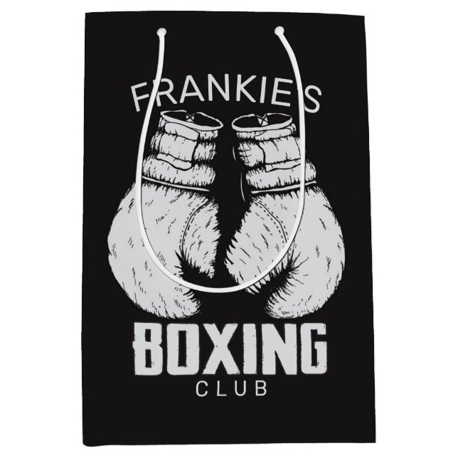 Personalised Boxing Club Boxer Gym Fighter Gloves Medium Gift Bag (Front)