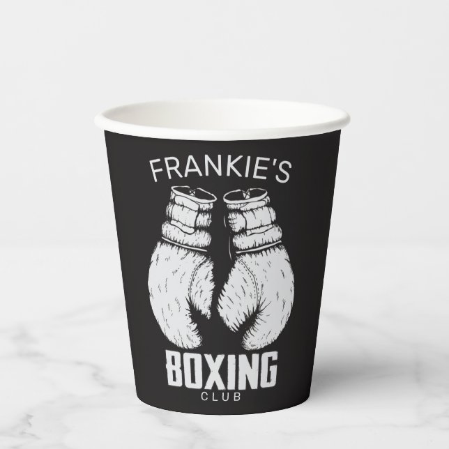 Personalised Boxing Club Boxer Gym Fighter Gloves Paper Cups (Front)