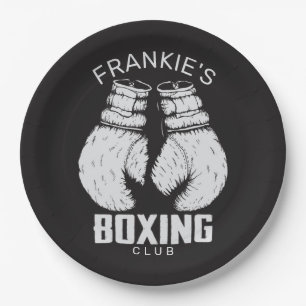 Personalised Boxing Club Boxer Gym Fighter Gloves Paper Plate