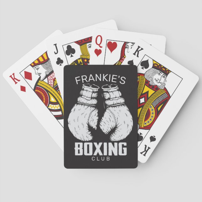 Personalised Boxing Club Boxer Gym Fighter Gloves Playing Cards (Back)