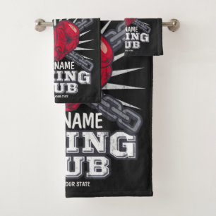 Personalised Boxing Gloves Fighter Champion Boxer  Bath Towel Set
