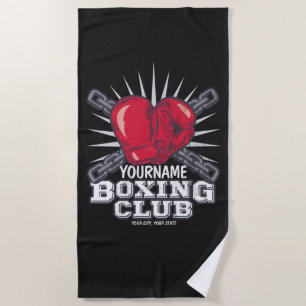 Personalised Boxing Gloves Fighter Champion Boxer  Beach Towel
