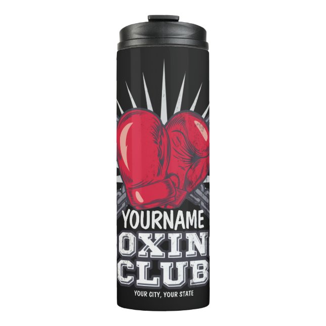 Personalised Boxing Gloves Fighter Champion Boxer  Thermal Tumbler (Front)