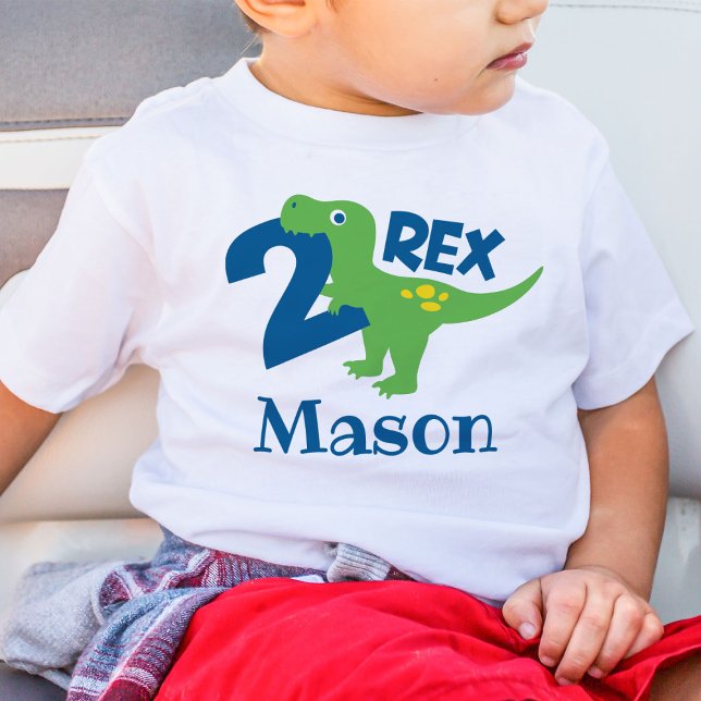 Personalised Boy 2nd Birthday Dinosaur T-Shirt (Creator Uploaded)