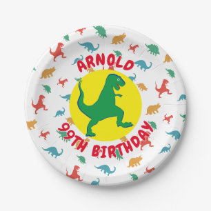 Personalised Boy Birthday Dinosaur Paper Plate