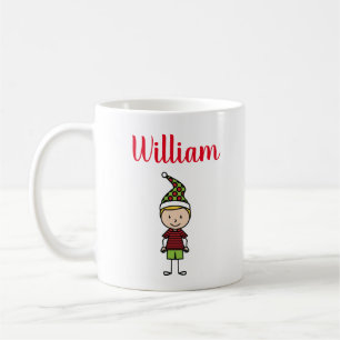 personalised boy blonde hair christmas coffee mug