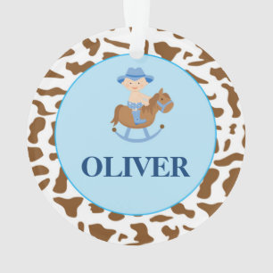 Personalised Boy Christmas Ornament Cowboy