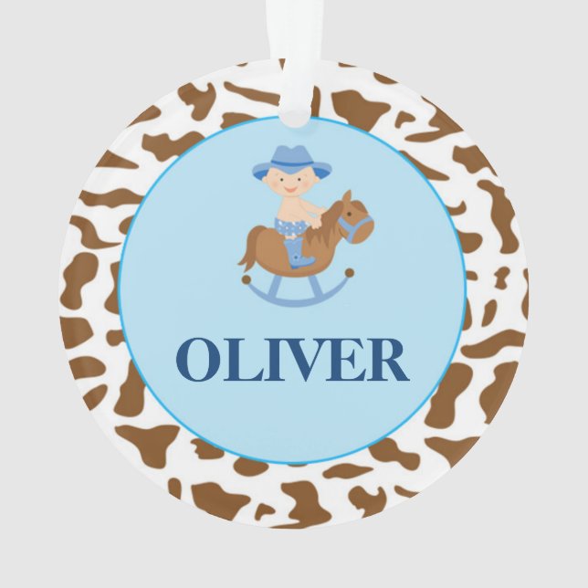 Personalised Boy Christmas Ornament Cowboy (Back)