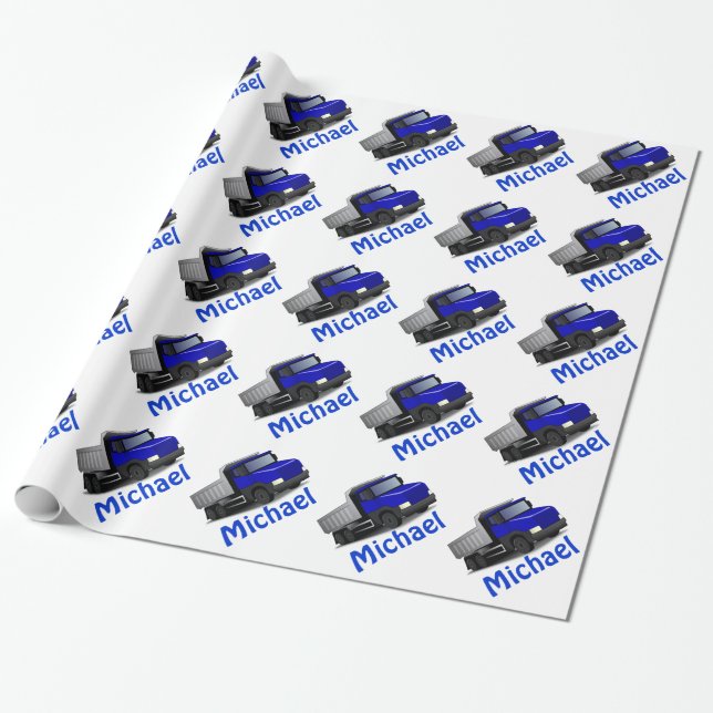 Personalised Boy Dump Truck Paper (Unrolled)