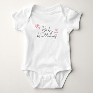 Personalised boy girl heart name hospital baby bodysuit