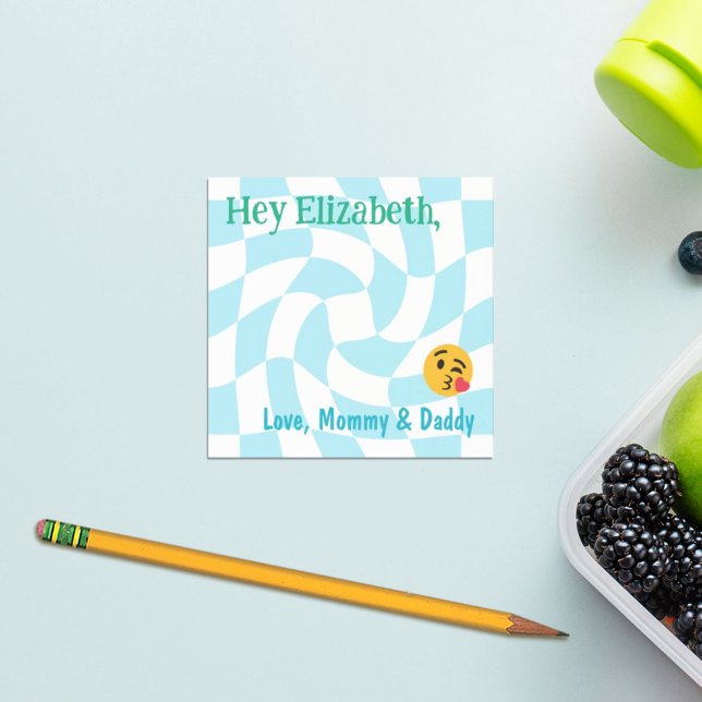 Personalised Boy Lunch Box Notes Retro Chequered (Creator Uploaded)