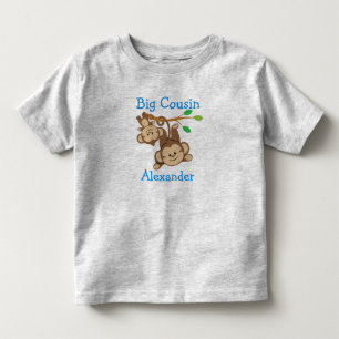 Personalised Boy Monkeys Big Cousin Toddler T-Shirt
