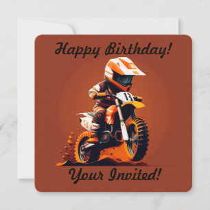 Personalised Boy Motocross Invitation