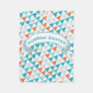 Personalised Boy Room Modern Teepee Arrow Pattern Fleece Blanket