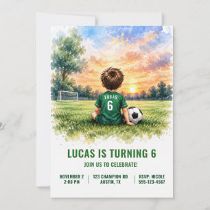 Personalised Boy Soccer Birthday Invitation