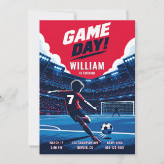 Personalised Boy Soccer Birthday Party Invitation