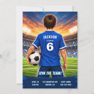 Personalised Boy Soccer Jersey Birthday Invitation