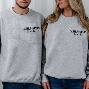 Personalised Boyfriend Anniversary Roman Numeral Sweatshirt