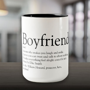 Personalised Boyfriend Definition Cool Fun Two-Tone Coffee Mug