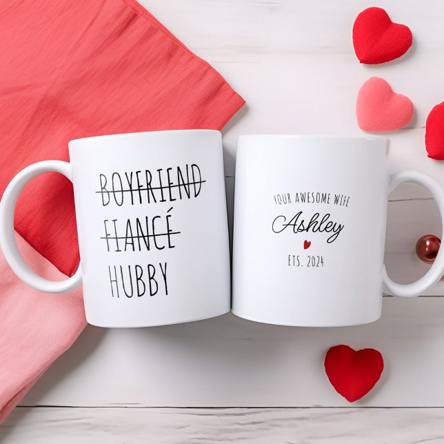 Personalised Boyfriend Fiancé Hubby Funny Gift Two-Tone Coffee Mug (Personalized Boyfriend Fiancé Hubby Funny Gift Two-Tone Coffee Mug)