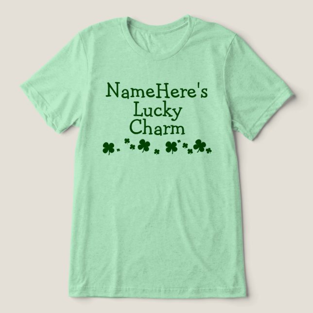 Personalised Boyfriend Lucky Charm St. Patrick's Tri-Blend Shirt (Design Front)