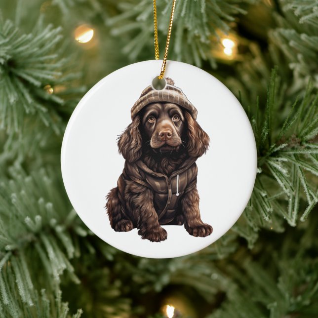 Personalised Boykin Spaniel Dog Ceramic Tree Decoration (Tree)
