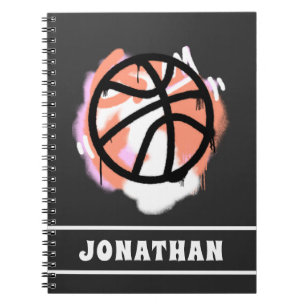Personalised Boys Basketball Ball Graffiti Modern  Notebook