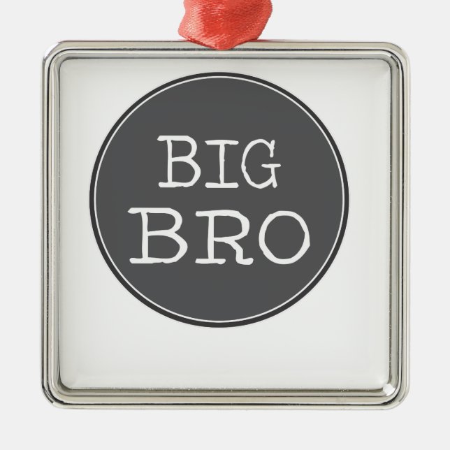 Personalised Boys Big Brother Gifts Metal Tree Decoration (Front)