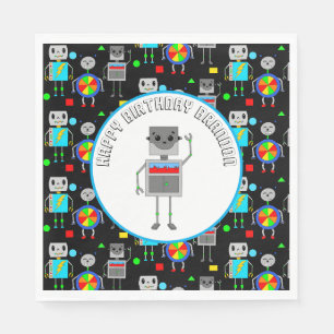 Personalised Boy's Birthday Robot Napkin