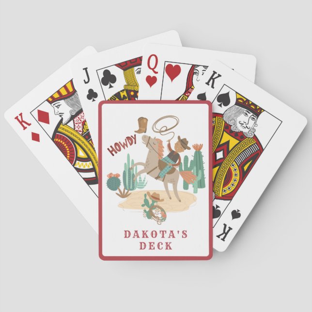 Personalised Boy's Cowboy Western Playing Cards (Back)