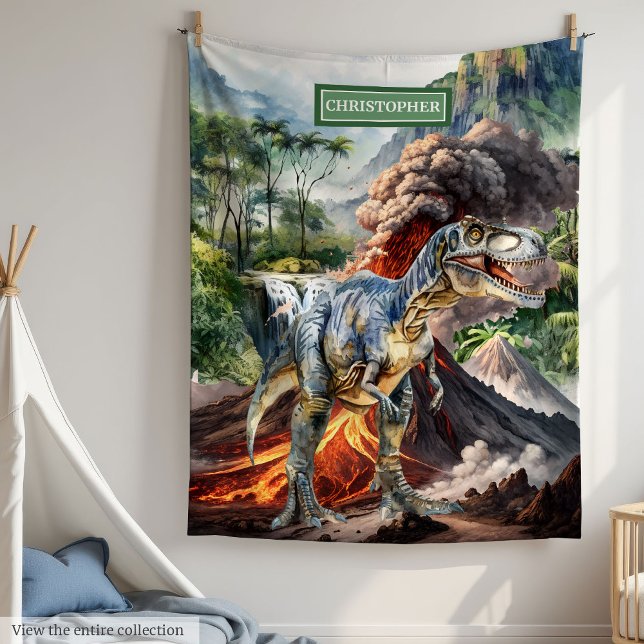 Personalised Boys Dinosaur Birthday Blanket Custom (Personalized Boys Dinosaur Birthday Blanket Custom)
