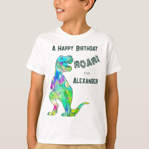 Personalised Boys Dinosaur T-Rex Birthday Party T-Shirt