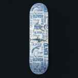 Personalised boys name with sharks collage  skateboard<br><div class="desc">Personalised boys name with sharks collage skateboard. Makes a nice custom presents for boys and men,  for all who likes ocean and sharks.</div>