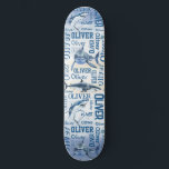 Personalised boys name with sharks collage  skateboard<br><div class="desc">Personalised boys name with sharks collage skateboard. Makes a nice custom presents for boys and men,  for all who likes ocean and sharks.</div>