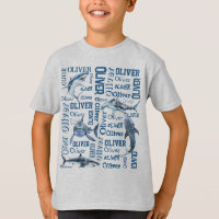 Personalised boys name with sharks collage