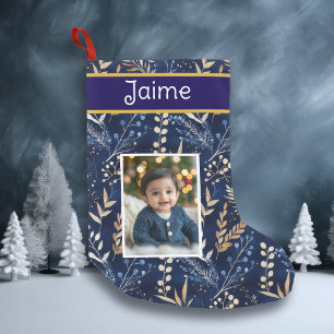 Personalised Boy's Photo and Name Christmas Small Christmas Stocking