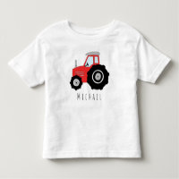 Personalised Boy's Red Farmer's Tractor with Name