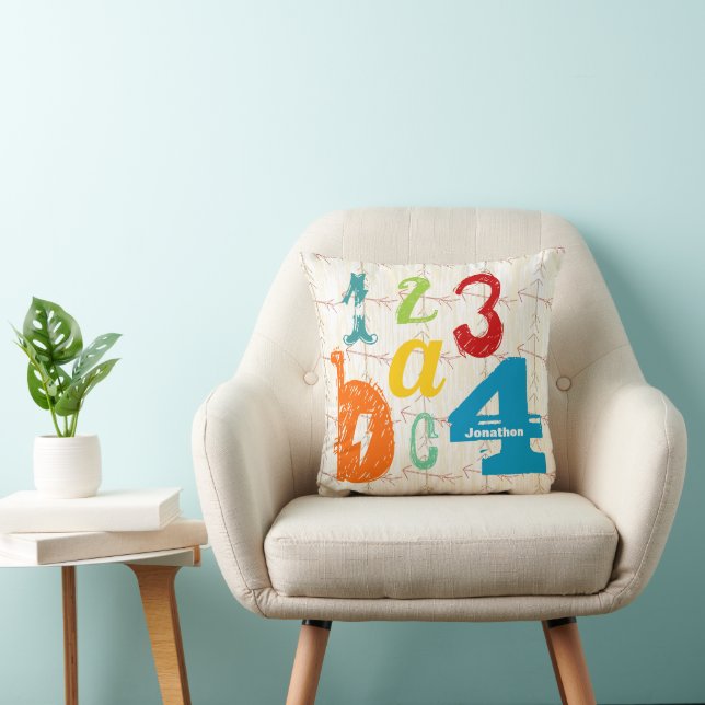 Personalised Boy's Room Crossed Arrow ABC 1234 Cushion (Chair)